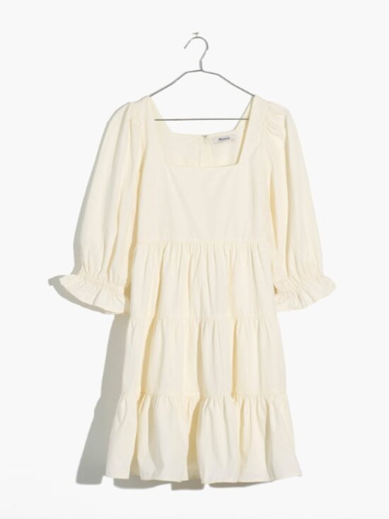 Madewell Dresses & Skirts - Madewell Poplin Lizzie Babydoll Dress Size 6 Ivory  EUC